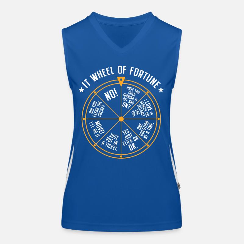 IT Support Glücksrad Service Desk IT Helpdesk Nerd Funktionelles Kontrast-Tank Top für Frauen