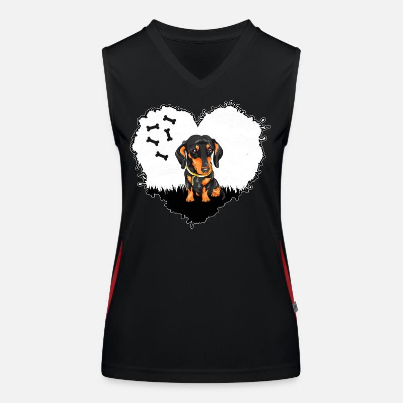 Dachshund Dackel Jagdhund Teckel Dackelfreund Funktionelles Kontrast-Tank Top für Frauen