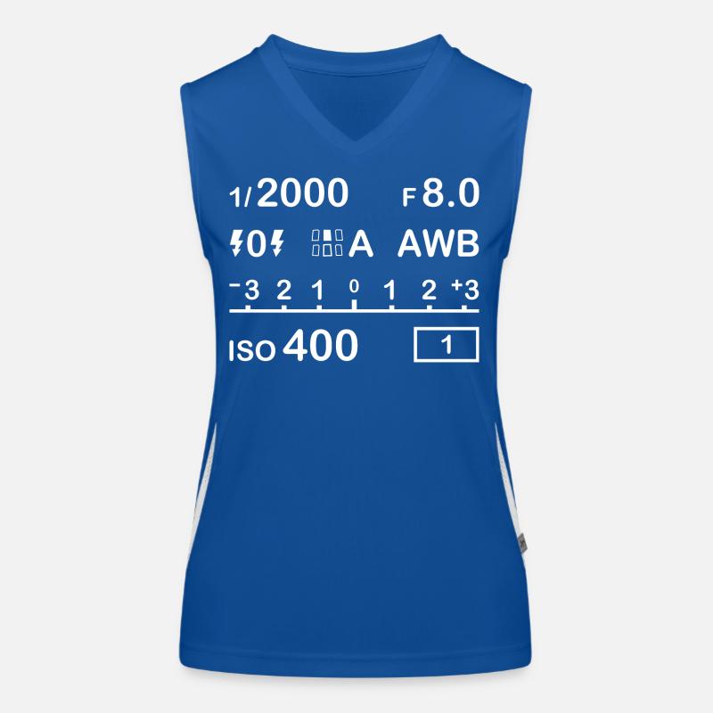 Digital Camera Settings Women's Functional Contrast Tank Top