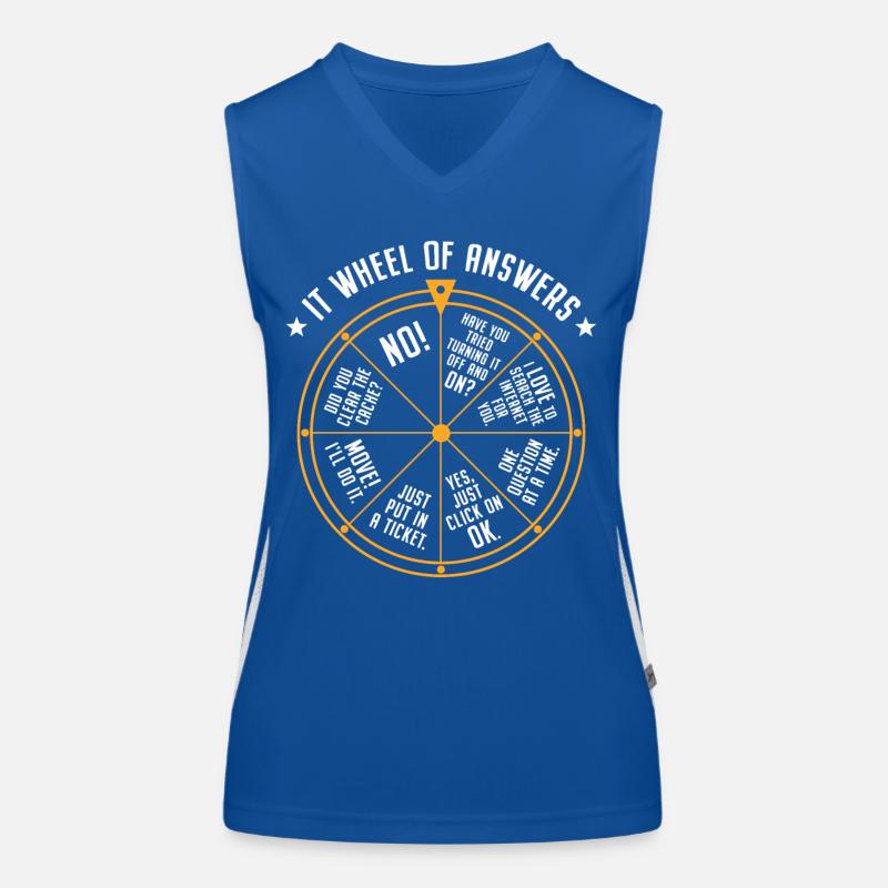 IT Support Glücksrad Service Desk IT Helpdesk Nerd Funktionelles Kontrast-Tank Top für Frauen