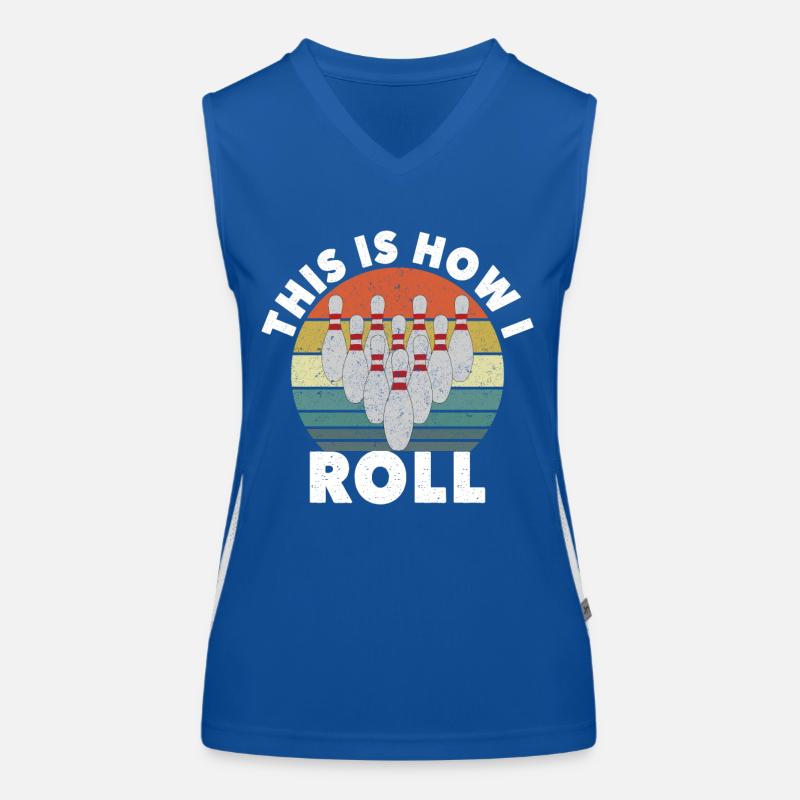 So rolle ich Retro Bowling Bowler Funktionelles Kontrast-Tank Top für Frauen