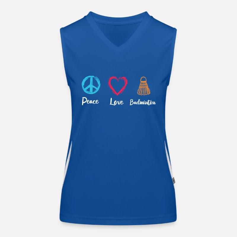 Peace Love Badminton Funktionelles Kontrast-Tank Top für Frauen