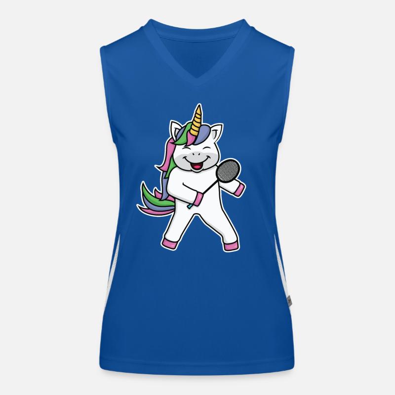 Badminton Einhorn Funktionelles Kontrast-Tank Top für Frauen