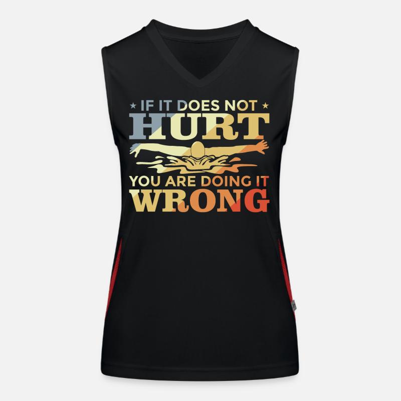 Funny swimming joke Women's Functional Contrast Tank Top