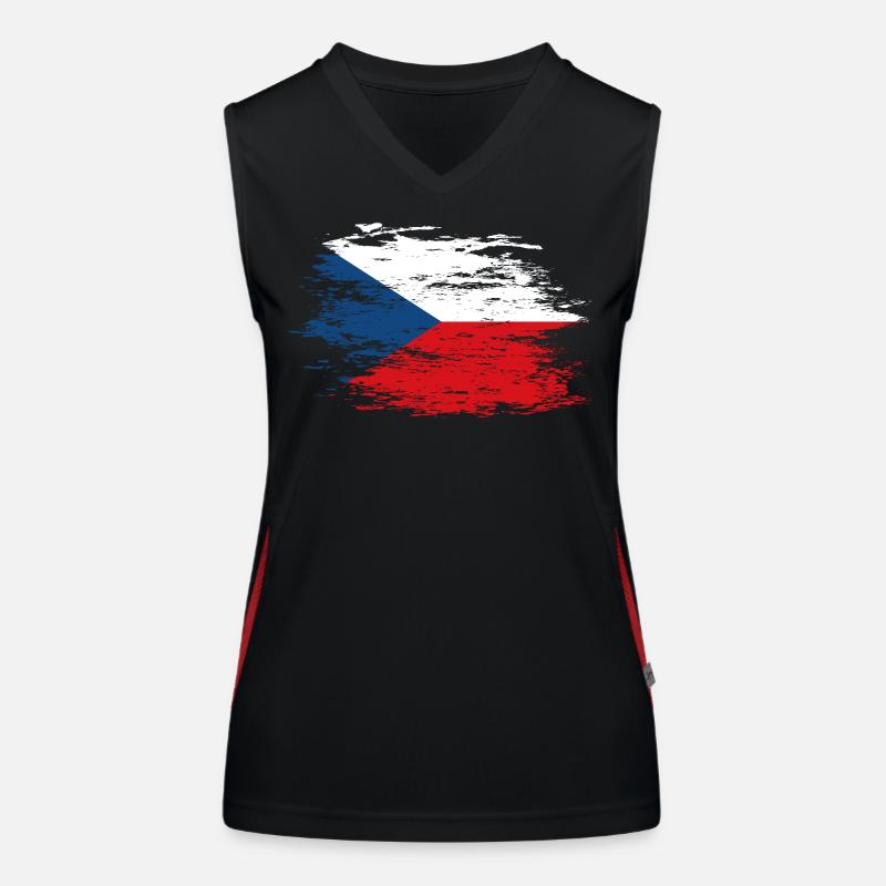 Drapeau de la République tchèque utilisé Débardeur respirant contrasté Femme