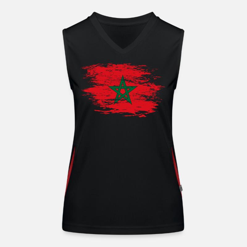 Drapeau du Maroc utilisé Débardeur respirant contrasté Femme