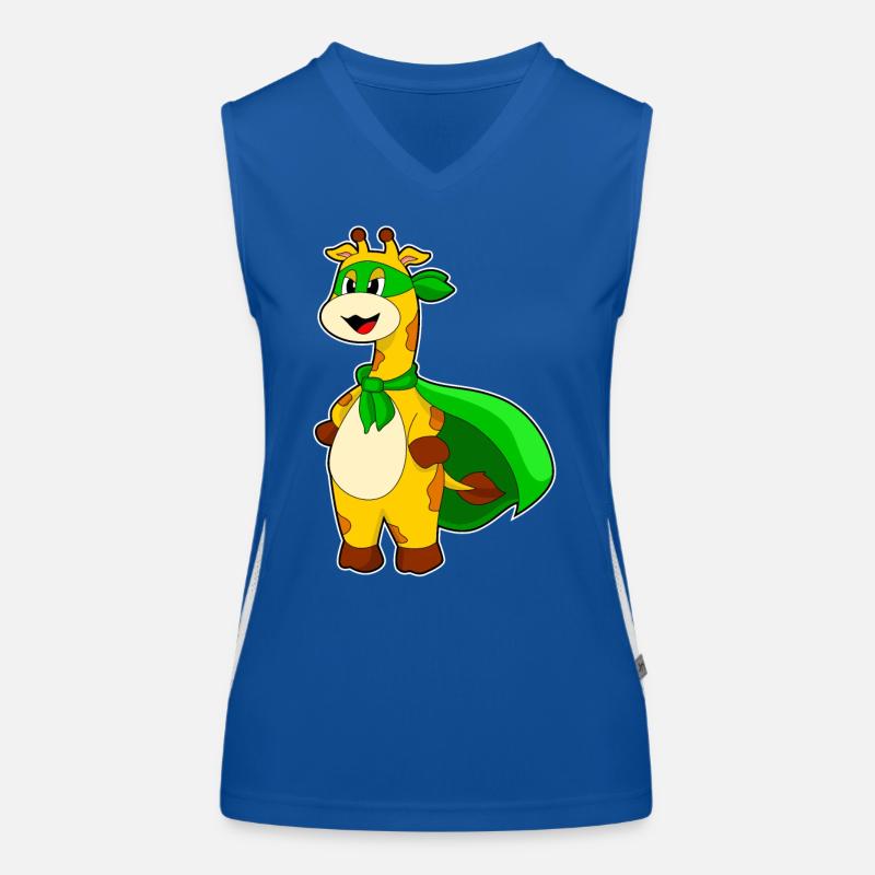 Giraffe Superheld Umhang Funktionelles Kontrast-Tank Top für Frauen