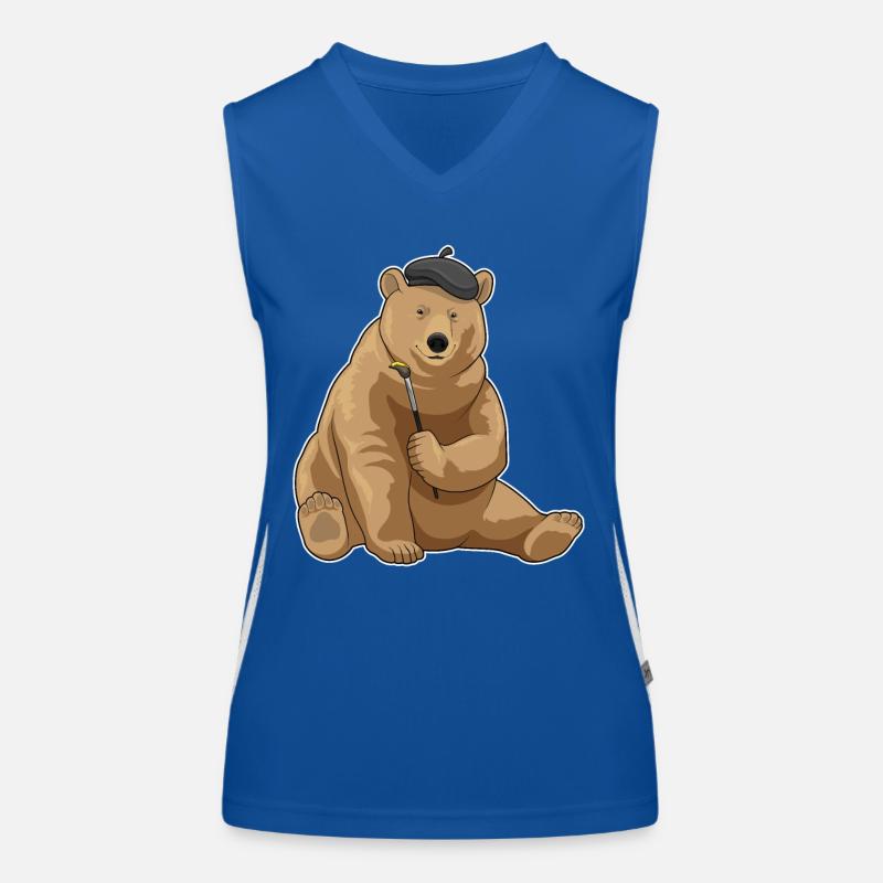 Bear Painter Brush Painting Women's Functional Contrast Tank Top