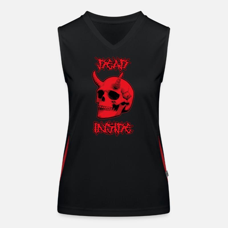 Devil Skull Dead Inside Women's Functional Contrast Tank Top