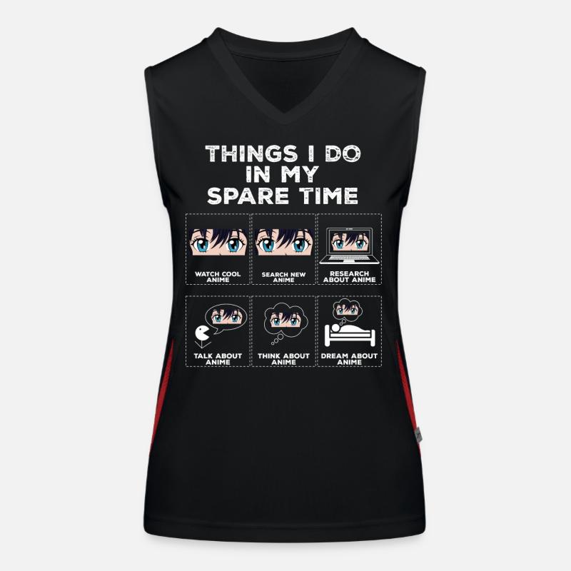 Dinge in meiner Freizeit Anime Otaku Geschenk Funktionelles Kontrast-Tank Top für Frauen