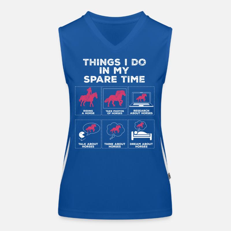 Dinge in meiner Freizeit Reitpferd Pferde Reiten Funktionelles Kontrast-Tank Top für Frauen