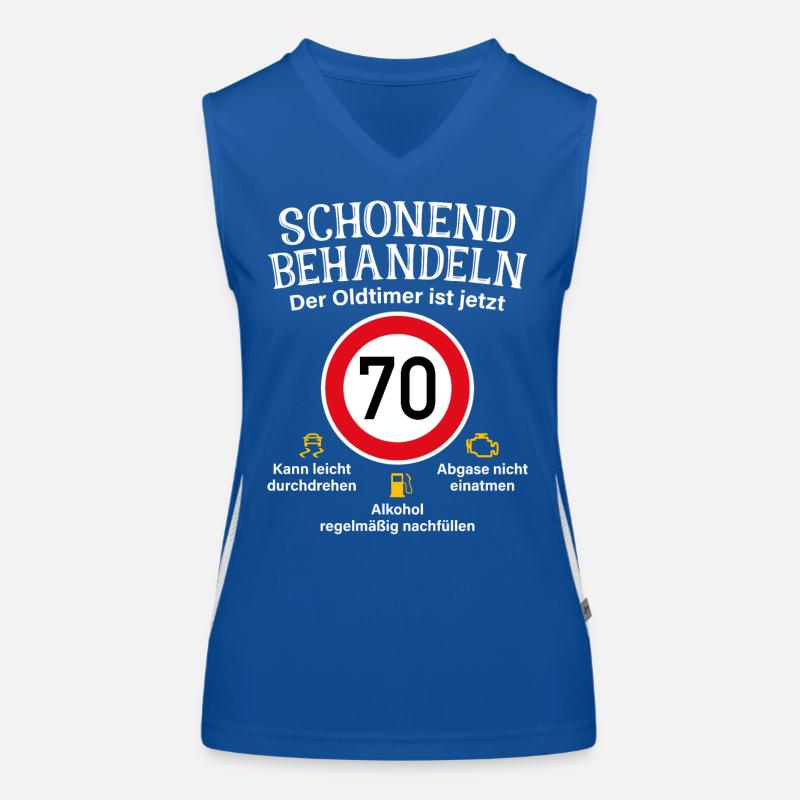 70. Geburtstag Schonend Behandeln Oldtimer Ist 70 Funktionelles Kontrast-Tank Top für Frauen