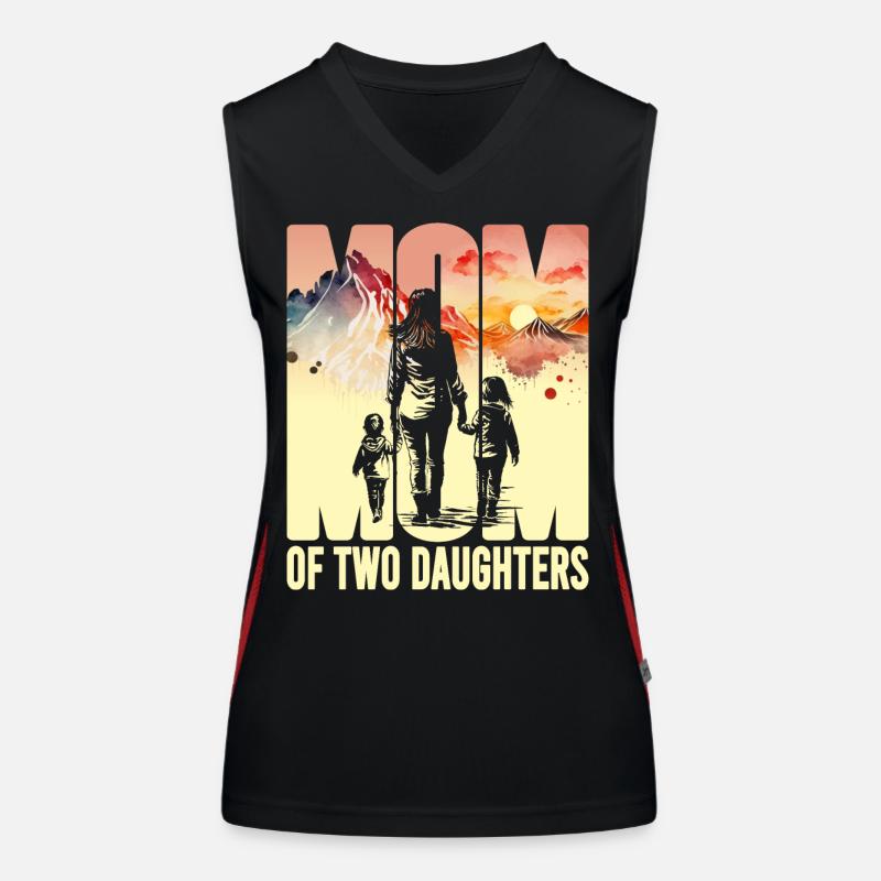 Mutter mit zwei Töchtern Muttertag Berge Mama Kind Funktionelles Kontrast-Tank Top für Frauen