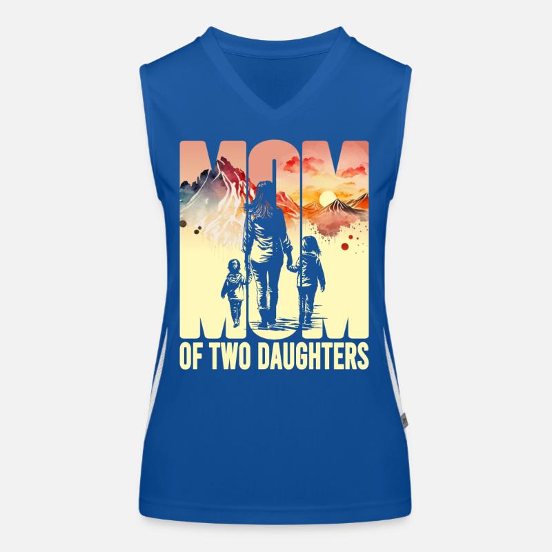 Mutter mit zwei Töchtern Muttertag Berge Mama Kind Funktionelles Kontrast-Tank Top für Frauen