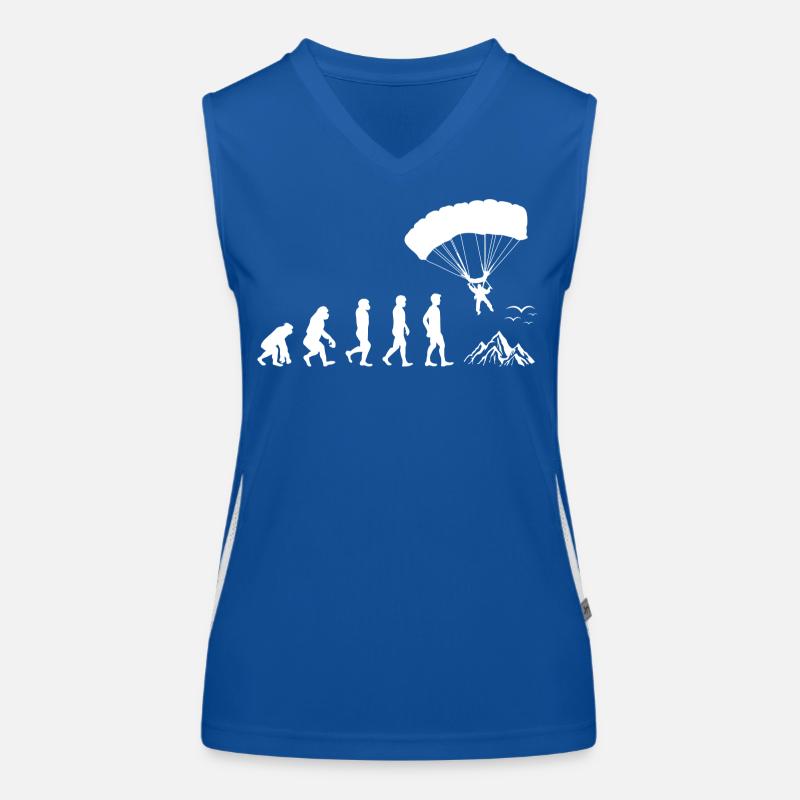 Fallschirmspringen Evolution Funktionelles Kontrast-Tank Top für Frauen