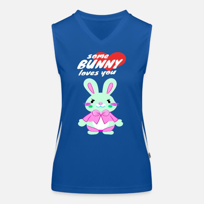 doux lapin de Pâques avec message d’amour Débardeur respirant contrasté Femme