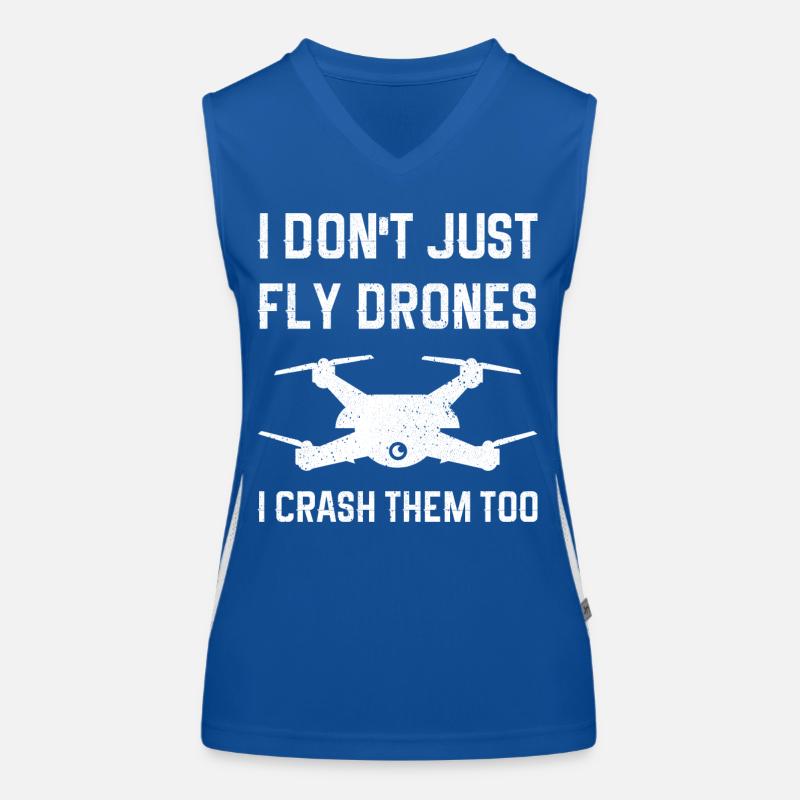 I Don't Just Fly Drones I Crash Them Too Women's Functional Contrast Tank Top
