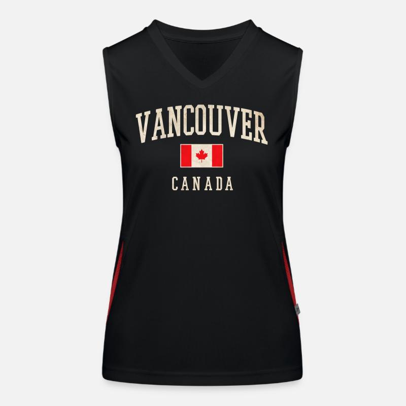 Vancouver Canada Drapeau Chemise Débardeur respirant contrasté Femme