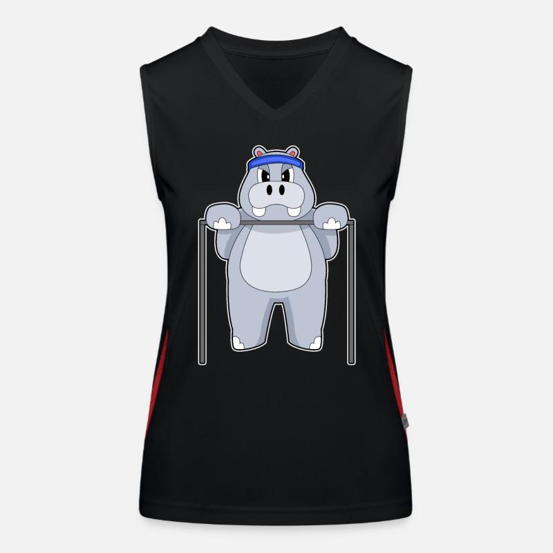 Hippopotamus Bodybuilders Pull-ups Bodybuilding Women's Functional Contrast Tank Top