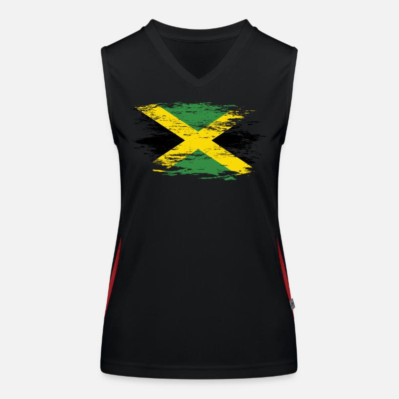 Drapeau de la Jamaïque utilisé Débardeur respirant contrasté Femme
