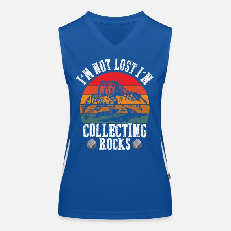 I m Not Lost I m Collecting Rocks Geologist Earth Funktionelles Kontrast-Tank Top für Frauen