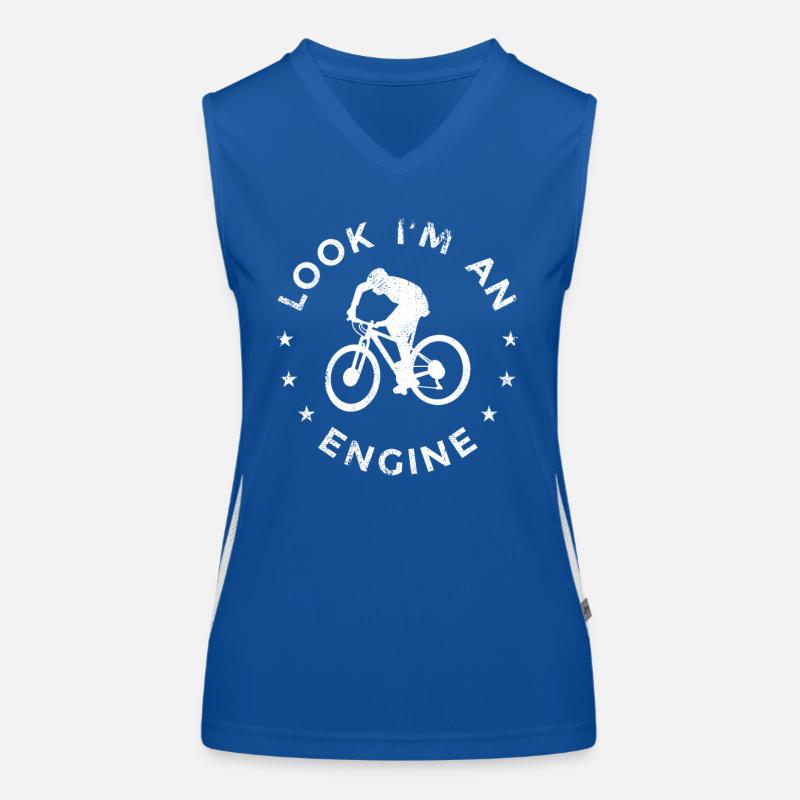 Witziger Radfahrer Spruch Funktionelles Kontrast-Tank Top für Frauen