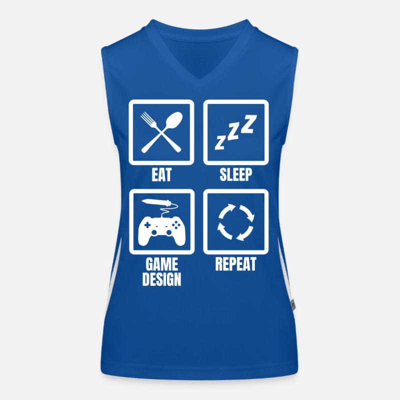 Manger le sommeil Conception du jeu Répéter Débardeur respirant contrasté Femme