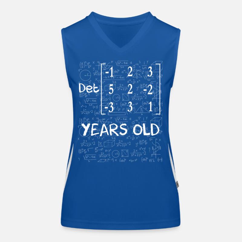 57th birthday 57 years matrix determinant Women's Functional Contrast Tank Top