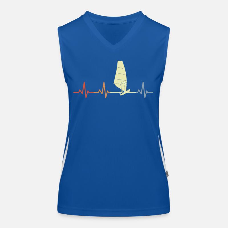 Windsurfer Herzlinie Vintage Funktionelles Kontrast-Tank Top für Frauen