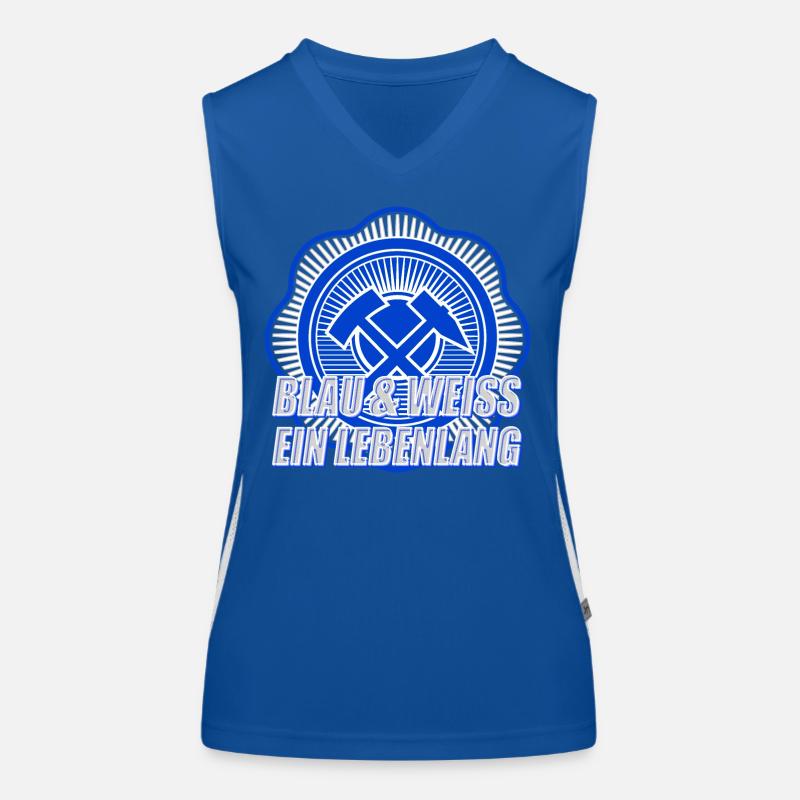 Blau Weiss ein Leben Lang Funktionelles Kontrast-Tank Top für Frauen