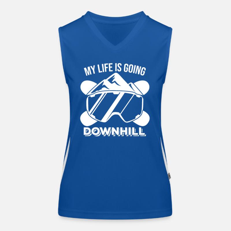Mit meinem Leben geht es bergab Funktionelles Kontrast-Tank Top für Frauen