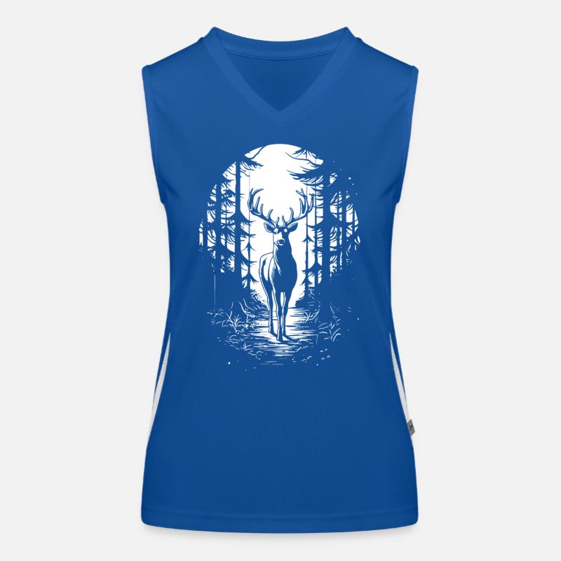 Silhouette de cerf dans les bois Débardeur respirant contrasté Femme