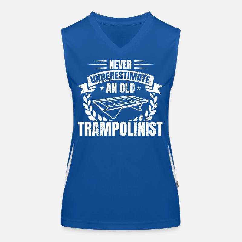 Never underestimate old trampoline jumpers Women's Functional Contrast Tank Top