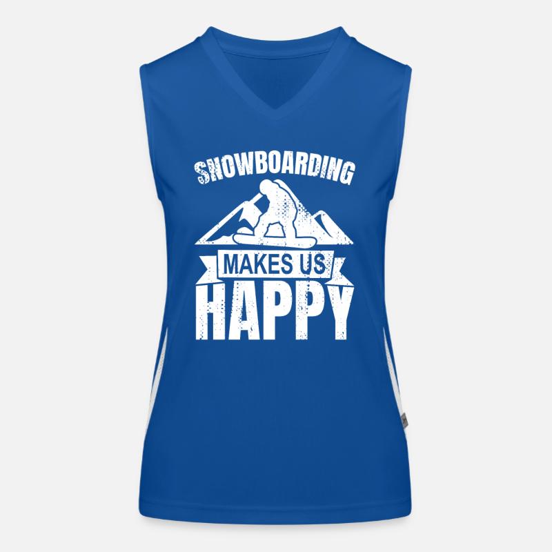 Snowboard slogan Women's Functional Contrast Tank Top