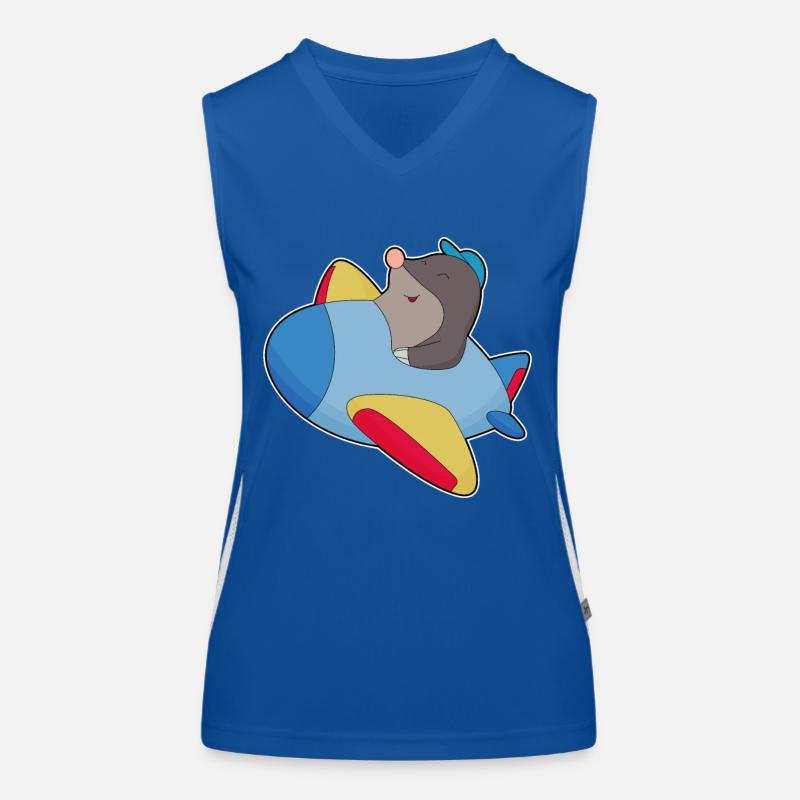 Maulwurf Flugzeug Funktionelles Kontrast-Tank Top für Frauen