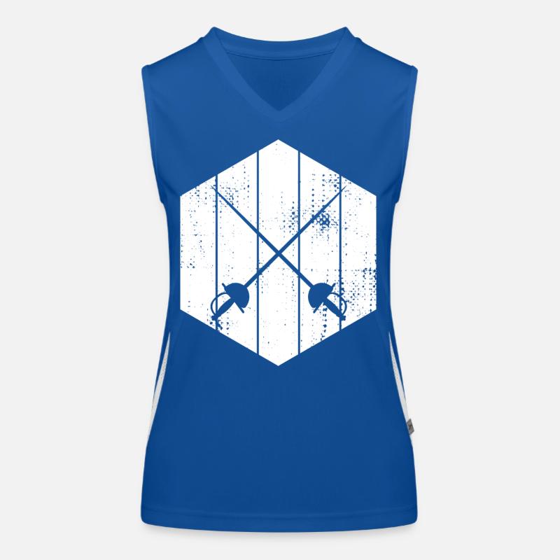Fechter Schwerter Skizze Funktionelles Kontrast-Tank Top für Frauen