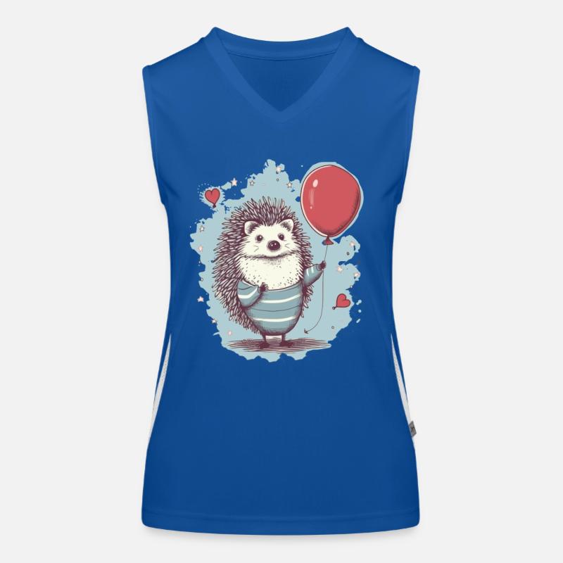 süsser Igel mit Luftballon Funktionelles Kontrast-Tank Top für Frauen