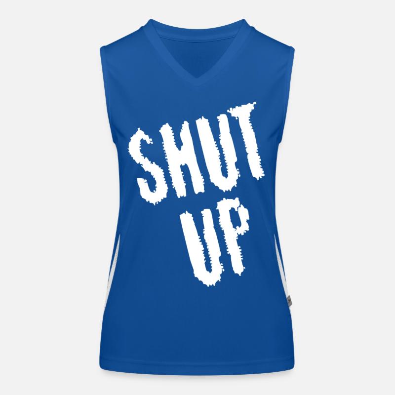 Sei still! (weiß) Funktionelles Kontrast-Tank Top für Frauen