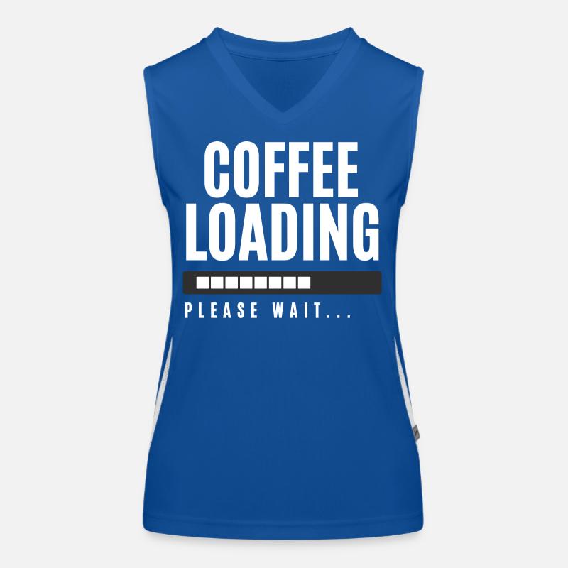 Kaffee wird geladen Bitte warten Funktionelles Kontrast-Tank Top für Frauen