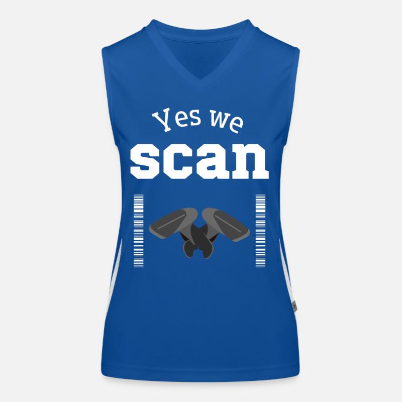 Yes we scan, Scanner, Barcode Funktionelles Kontrast-Tank Top für Frauen