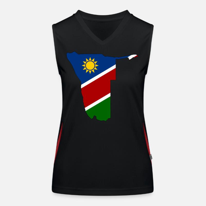 Namibia flag map Women's Functional Contrast Tank Top