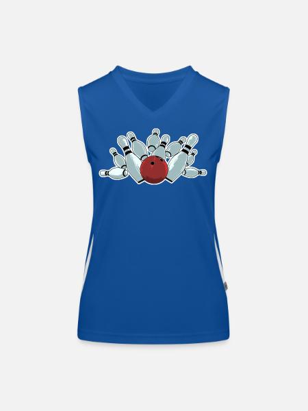 Frappe de bowling - Débardeur respirant contrasté Femme - bleu/blanc - Devant