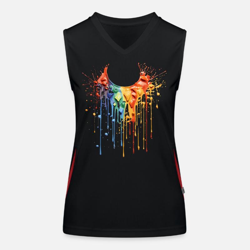 Collier de couleur arc-en-ciel Débardeur respirant contrasté Femme