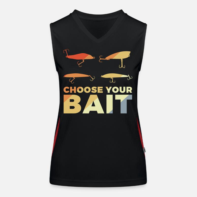 Lustiger Angler Spruch Funktionelles Kontrast-Tank Top für Frauen