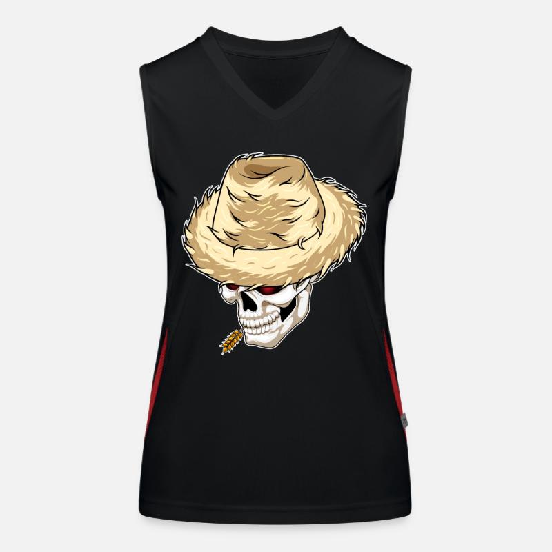 Ferme de blé Skull Farmer Débardeur respirant contrasté Femme