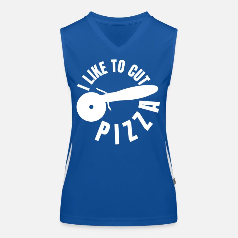 Ich mag es Pizza zu schneiden Funktionelles Kontrast-Tank Top für Frauen