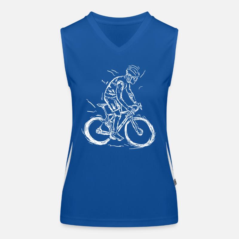 Radfahrer Zeichnung Funktionelles Kontrast-Tank Top für Frauen
