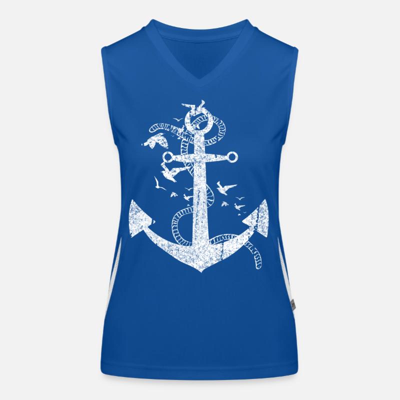 Conception maritime à ancre en difficulté Débardeur respirant contrasté Femme