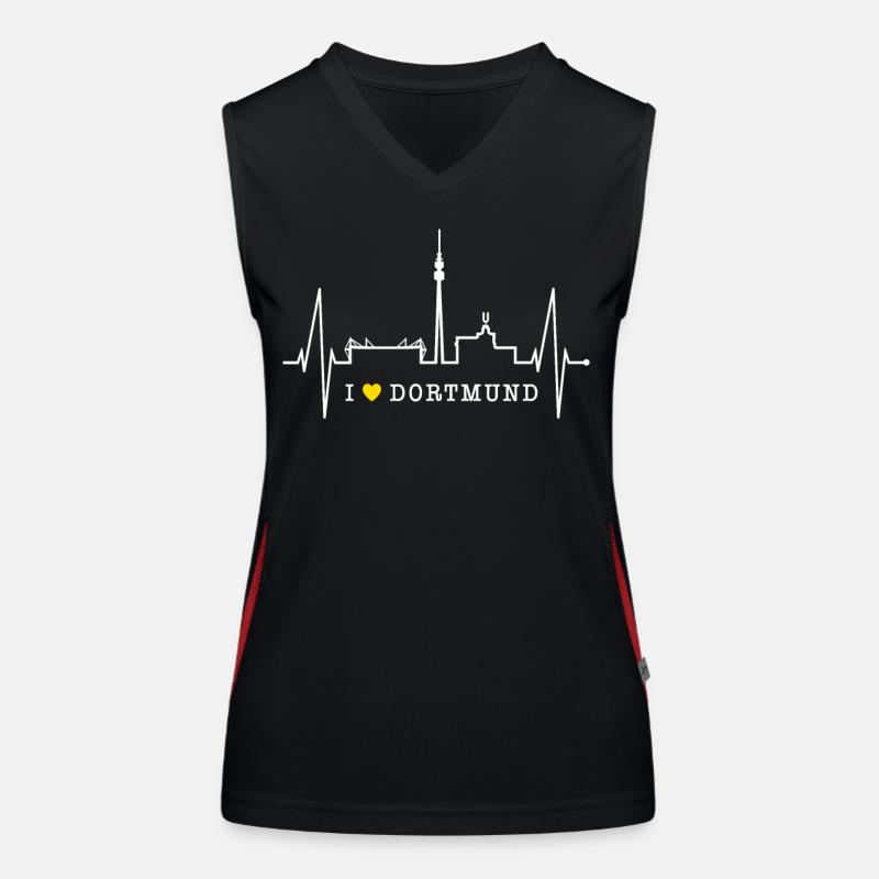 Dortmund Skyline Herzschlag Stadion Fan Dortmunder Women's Functional Contrast Tank Top