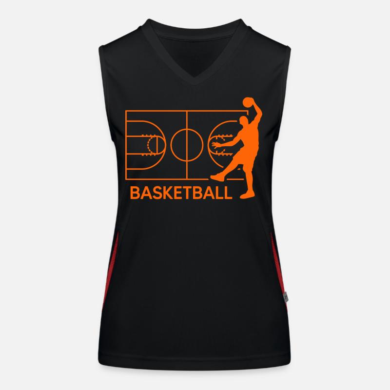 Basketball slamdunk basketball player "throwing baskets" Women's Functional Contrast Tank Top